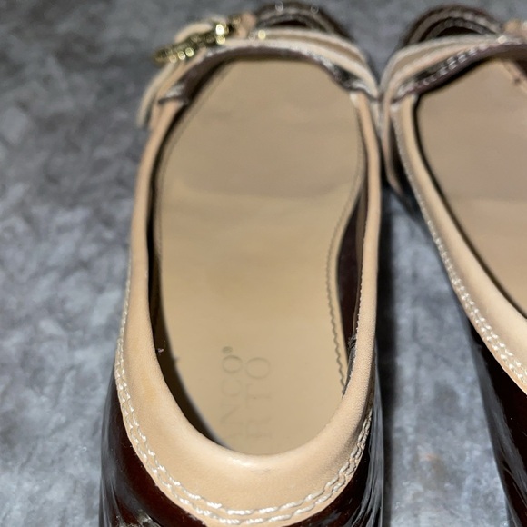 Franco Sarto 2 Tone Patent Leather Kody Flats Adorned w Large buckle design - Picture 9 of 13